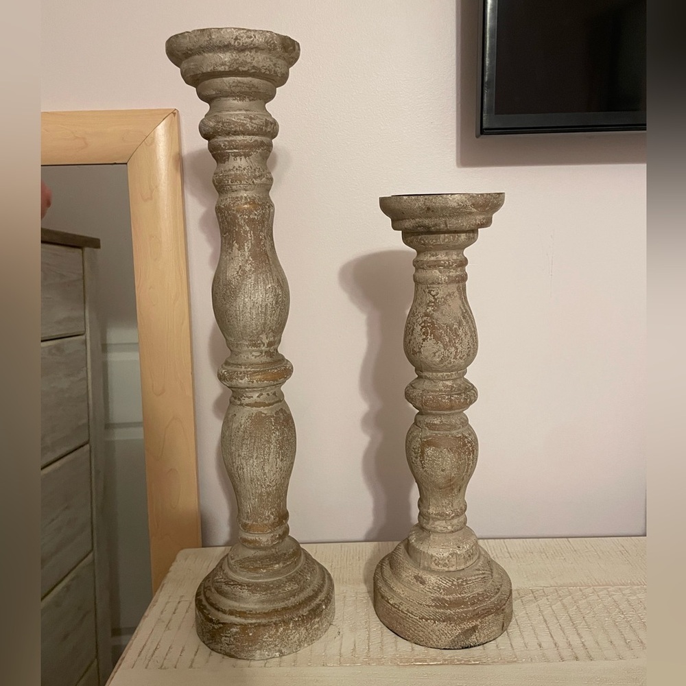Rustic Brown Candle Holders